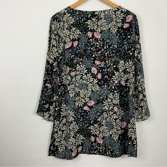 J. Jill Floral Flutter Long Sleeve Tunic Top Size XS - Picture 3 of 7